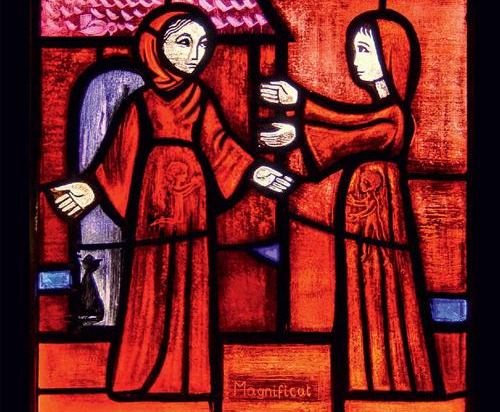 Icon on wood, small - Stained-glass window: Magnificat