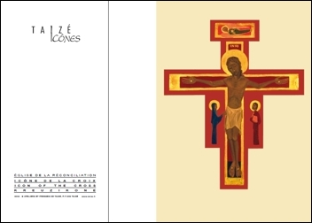 Cross of Taizé, double postcard 303A