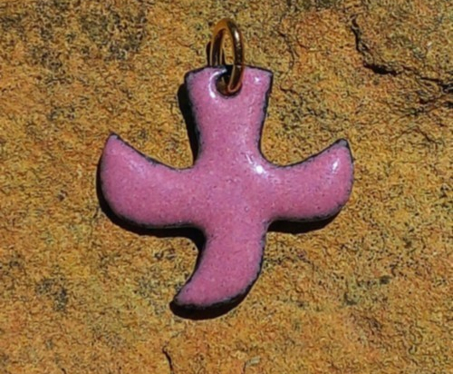 Dove pendant with cord (n°74) – Pink