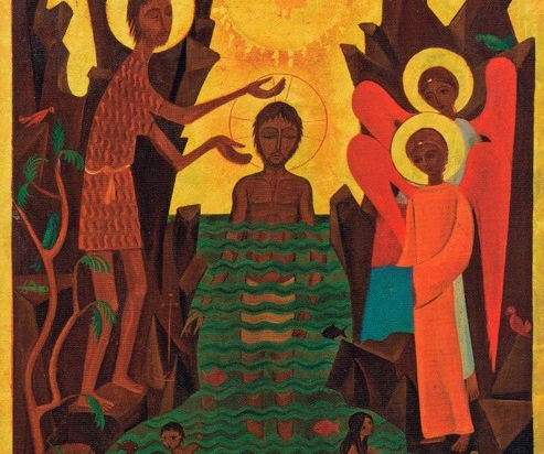 Icon on wood, 385 small size - Baptism