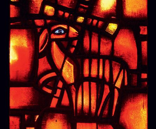 Icon on wood, small - Stained-glass window: Easter