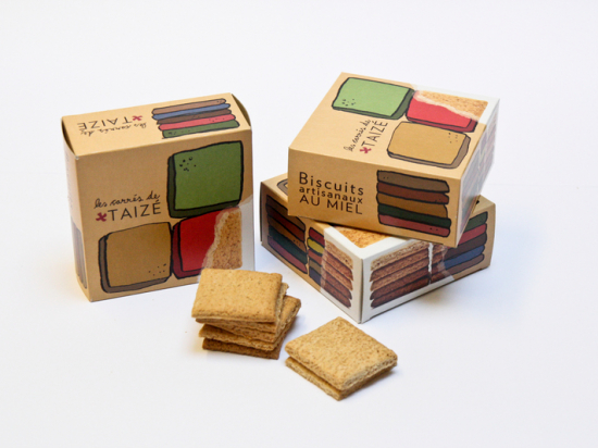 Les carrés de Taizé -  homemade biscuits with Burgundy honey