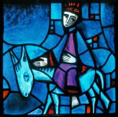 Icon on wood, small - Stained-glass window: Palm Sunday