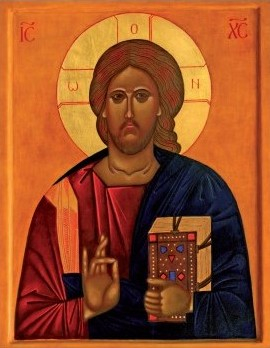 Icon on wood, small - Christ's face