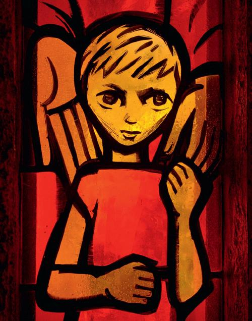 Icon on wood, 210 small - Stained-glass window: Isaac