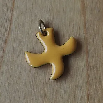 Produkt Kreuz („Taube“) - Emaille-Anhänger mit Kordel (71) - orange Foto