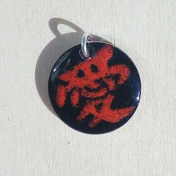 Product Chinese enamel pendant with cord (Love) Image