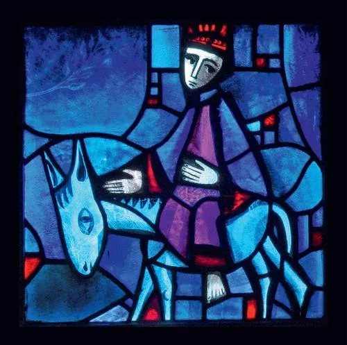 Product Icon on wood, small - Stained-glass window: Palm Sunday Image