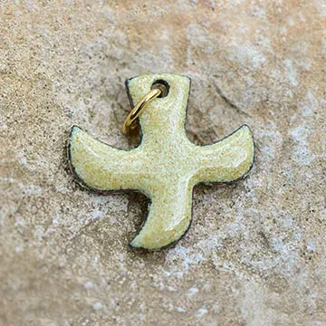 Product Dove pendant with cord (n°P35) - Sand Image