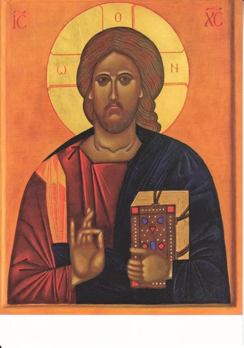 Product Icon on wood, medium size - Christ's face Image