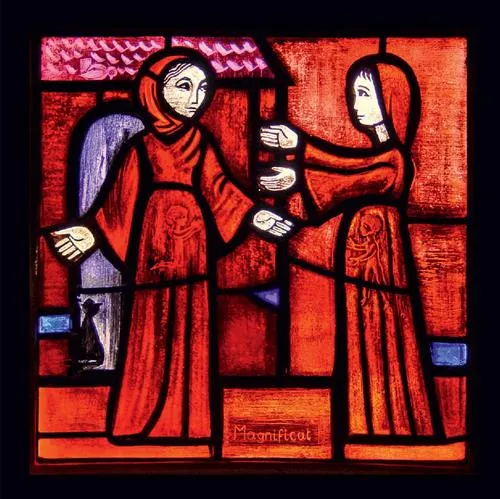 Product Icon on wood, small - Stained-glass window: Magnificat Image