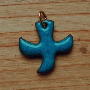 Product Dove pendant with cord (n°73) – Turquoise Blue Image