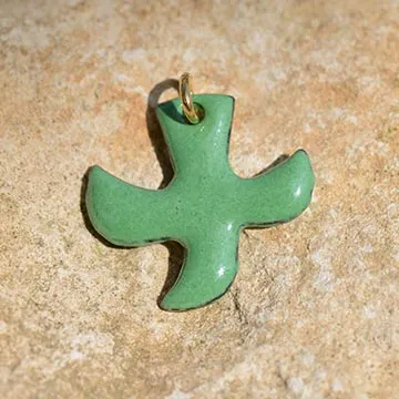 Product Dove pendant with cord (n°P31) - Green Image