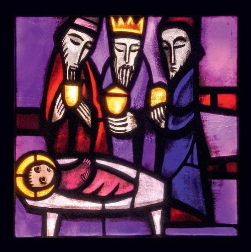 Product Icon on wood, small - Stained-glass window: Epiphany Image