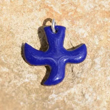 Product Dove pendants with cord (3 x 3 cm) - Dark Blue Image