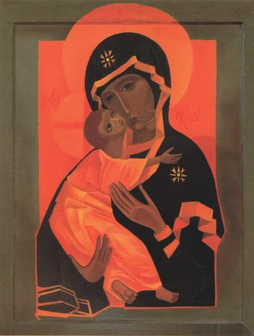 Product Icon on wood, 301 medium size – The Virgin and Child Image