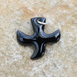 Dove pendants with cord (2 x 2 cm) - Black