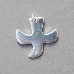 Dove pendants with cord (2 x 2 cm) - Silver